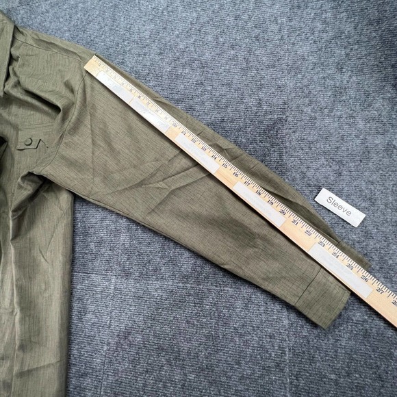 Vintage IQ Button Up Shirt Mens 3XL Green Long Sleeve Fabric Buttons USA Made - Picture 10 of 11